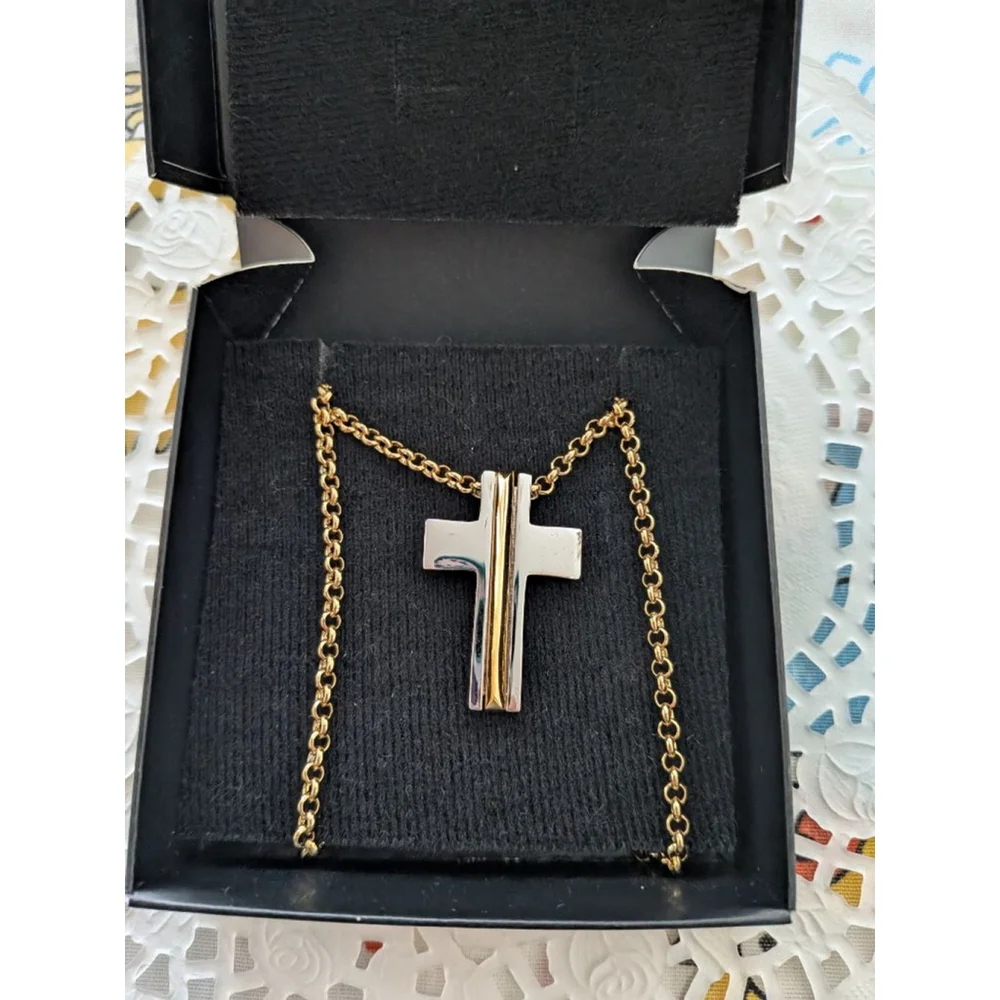 Unisex Benedetti Cross Necklace | Gold & Palladium-Plated | Made in Peru
